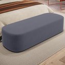 Ver imagem 2 de Kit 02 Puffs Decorativos Orgânicos para Living Quarto 160cm Doha W01 Suede Cinza - Lyam Decor