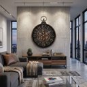 Ver imagem 2 de Relógio a Pilha Decorativo para Parede a:77 L:8 C:57