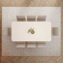 Ver imagem 5 de Conjunto Mesa Olívia 200cm com Vidro 08 Cadeiras Elena Marrom/Nature/Off White/Bege