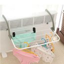 Ver imagem 2 de Varal Portatil de Porta Janela Sacada Apartamento Suporte Seca Roupa Dobravel 5 Varetas Pratico