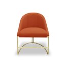 Ver imagem 3 de Banqueta Poltrona Lua Penteadeira e Salão com Base Metálica:terra Cota