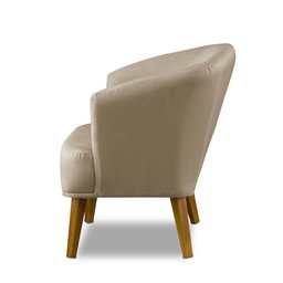 Poltrona Para Sala Decorativa Thais Linho Bege Adonai Estofados - 3