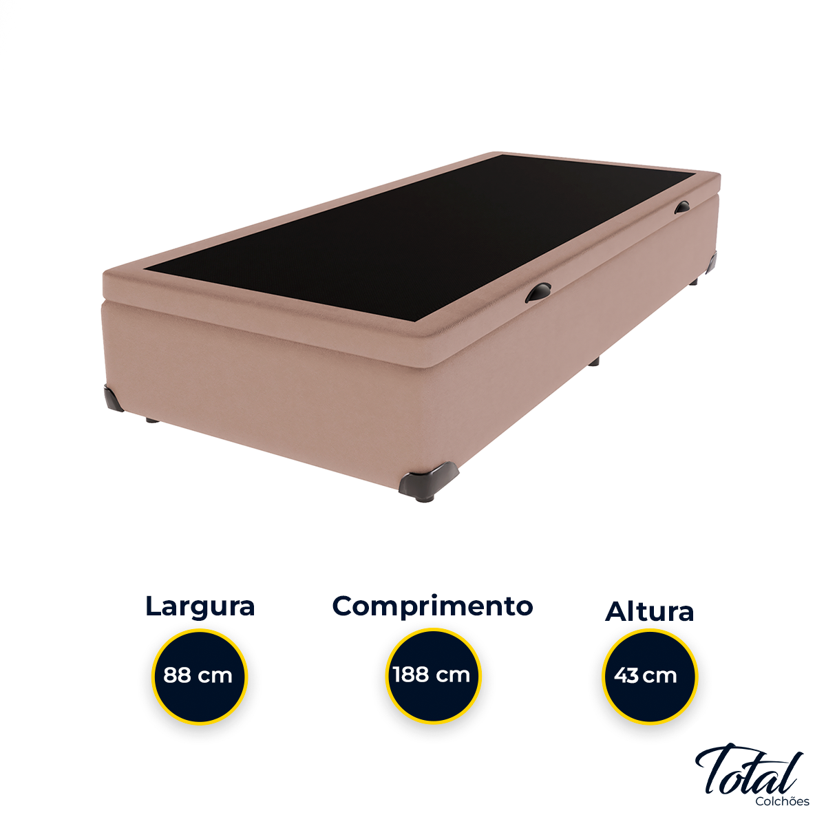 Cama Box Baú Solteiro Suede Bege - 4