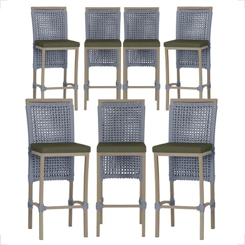 7 Banqueta em Alumínio Roma Fendi Corda Náutica Tecido 13