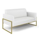 Ver imagem 1 de Sofá Namoradeira Base Industrial Alta Dourado Marisa Corino D03 - D’Rossi Branco