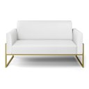 Ver imagem 3 de Sofá Namoradeira Base Industrial Alta Dourado Marisa Corino D03 - D’Rossi Branco