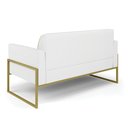 Ver imagem 5 de Sofá Namoradeira Base Industrial Alta Dourado Marisa Corino D03 - D’Rossi Branco