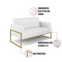 Ver imagem 6 de Sofá Namoradeira Base Industrial Alta Dourado Marisa Corino D03 - D’Rossi Branco