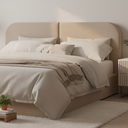 Ver imagem 7 de Cabeceira Clean Dobrável Estofada 1.40m Cama Casal Design Moderno em Linho Bege Lh Móveis