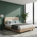 Ver imagem 2 de Cabeceira Clean Dobrável Estofada 1.40m Cama Casal Design Moderno em Linho Bege Lh Móveis