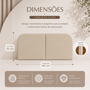 Ver imagem 3 de Cabeceira Clean Dobrável Estofada 1.40m Cama Casal Design Moderno em Linho Bege Lh Móveis