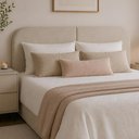 Ver imagem 5 de Cabeceira Clean Dobrável Estofada 1.40m Cama Casal Design Moderno em Linho Bege Lh Móveis