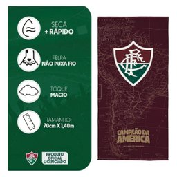 Toalha Banho Lepper Aveludada Transfer Fluminense 70 Cm X 1,40 M:vermelho/verde/único - 2