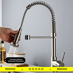 Kit Cuba Inox Gourmet Cozinha Pia com Acessórios + Torneira Monocomando Flexível Extensível Inox - 5