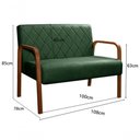 Ver imagem 2 de Sofá Divã Namoradeira Lara 2 Lugares 108cm Verde Veludo Fixo Bella Decor