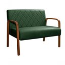 Ver imagem 1 de Sofá Divã Namoradeira Lara 2 Lugares 108cm Verde Veludo Fixo Bella Decor