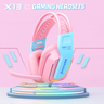 Headset Gamer Rgb com Microfone Flexível Rosa - 2