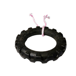 Brinquedo para cães Pneu Hard Bone Preto Laço Rosa (GG) - 3