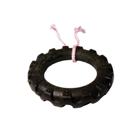 Brinquedo para cães Pneu Hard Bone Preto Laço Rosa (GG) - 4
