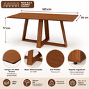 Ver imagem 7 de Conjunto Mesa de Jantar Retangular 6 Cadeiras Estofadas Encosto Tela Pinhão/Cinza Escuro - Dalla Cos