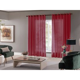 Cortina Para Sala Quarto Roma 300x220 Admirare Cor Vermelho - 2