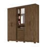 Guarda Roupa Casal 4 Portas com Espelho e 3 Gavetas Eldorado - Castanho Wood - 5