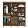 Guarda Roupa Casal 4 Portas com Espelho e 3 Gavetas Eldorado - Castanho Wood - 4