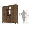 Guarda Roupa Casal 4 Portas com Espelho e 3 Gavetas Eldorado - Castanho Wood - 3