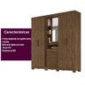 Guarda Roupa Casal 4 Portas com Espelho e 3 Gavetas Eldorado - Castanho Wood - 7