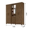 Guarda Roupa Casal 4 Portas com Espelho e 3 Gavetas Eldorado - Castanho Wood - 2