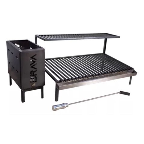 Conjunto Grelha Parrilla Argentina 95cm + Firebox