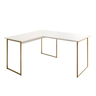 Escrivaninha Mesa em L Industrial Pés de Ferro Moderna para Computador Max 150x150cm - Branco - 4