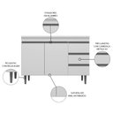 Ver imagem 3 de Balcão Gabinete Para Pia 100cm com Tampo 2 Portas Andréia Branco - AJL Móveis
