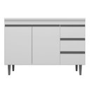 Ver mais imagens de Balcão Gabinete Para Pia 100cm com Tampo 2 Portas Andréia Branco - AJL Móveis