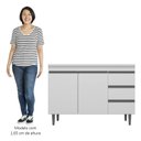 Ver imagem 5 de Balcão Gabinete Para Pia 100cm com Tampo 2 Portas Andréia Branco - AJL Móveis