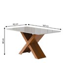 Ver imagem 3 de Conjunto de Mesa Sala de Jantar Tampo com Vidro 1,60m Grécia 6 Cadeiras Trieste Dobuê