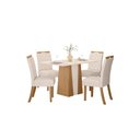 Ver imagem 1 de Mesa Jantar Orus 120 4 Cadeiras Bella Linho - Henn