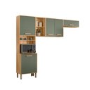Ver imagem 1 de Cozinha Compacta Maria Flor 260cm 5 Portas Freijó/verde - Nicioli