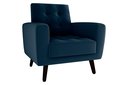 Ver imagem 2 de Poltrona Decorativa Lívia Veludo Azul E433 - Matrix