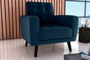 Ver imagem 1 de Poltrona Decorativa Lívia Veludo Azul E433 - Matrix