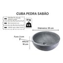 Ver imagem 2 de Cuba Bojo Pia Pedra Sabão 35 Cm São José