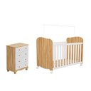 Ver imagem 2 de Quarto de Bebê Cômoda 4 Gavetas e Berço 100% MDF Mimo Espresso Móveis Branco Brilho/Amêndoa