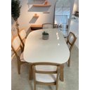 Ver imagem 3 de Mesa Orgânica / Retrô 180 Cm - Off White/freijó