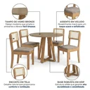 Ver imagem 4 de Conjunto Sala de Jantar Mesa Pilar 4 Cadeiras Gardeni Tampo Vidro 105cm Marrom/Canela/Freijo/Bronze/Bege