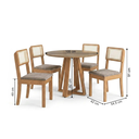 Ver imagem 3 de Conjunto Sala de Jantar Mesa Pilar 4 Cadeiras Gardeni Tampo Vidro 105cm Marrom/Canela/Freijo/Bronze/Bege