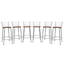 Ver imagem 1 de Kit 6 Banquetas para Balcão Flórida Prata 60cm Cozinha Gourmet Bistrô Bancada Piscina Área de Lazer