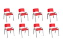Ver imagem 1 de Kit 8 Cadeiras Infantil Iso, Escola, Base Cinza-vermelho