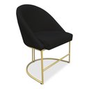Ver imagem 3 de Kit 02 Cadeiras Poltrona de Jantar Bela Suede Preto Base Metálica Industrial Dourado - Pallazio