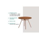 Ver imagem 5 de Sala de Jantar Completa 1588 Aço C/ Tampo Madeirado 100cm e 4 Cadeiras 1736 Freijo/rose/cobre/linho