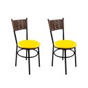 Ver imagem 1 de 2 Cadeiras Pretas para Cozinha Viena Avelã Assento Amarelo